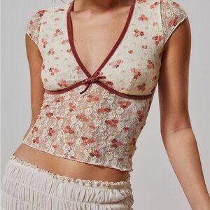 Kimchi Blue Madison Semi-Sheer Lace Blouse